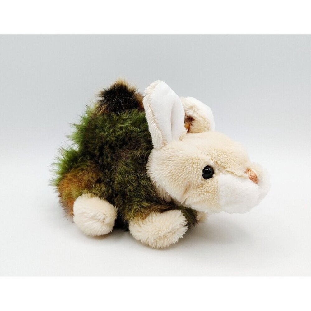 Bunny Rabbit Hand Puppet Plush White w/Camo Full Body Stuffed Animal Walmart 7"